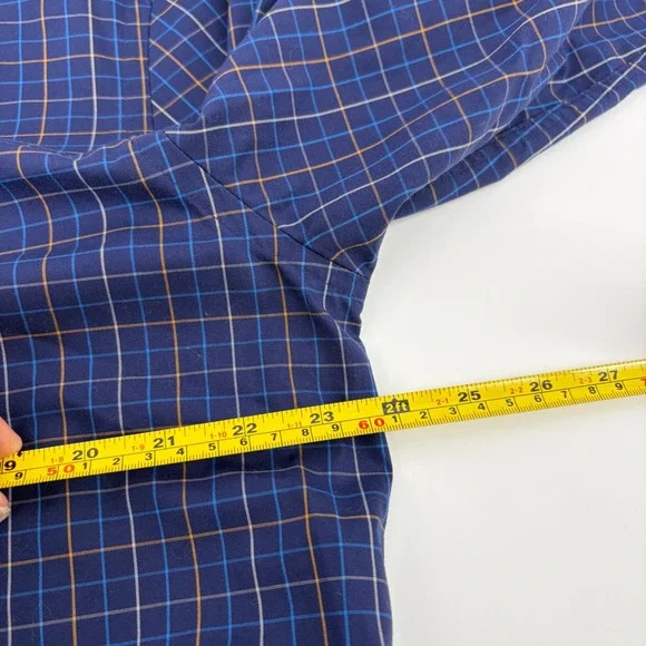 Charles Tyrwhitt Mens XL Extra Slim Fit Non-Iron Navy Blue Check Shirt Logo - Picture 9 of 10